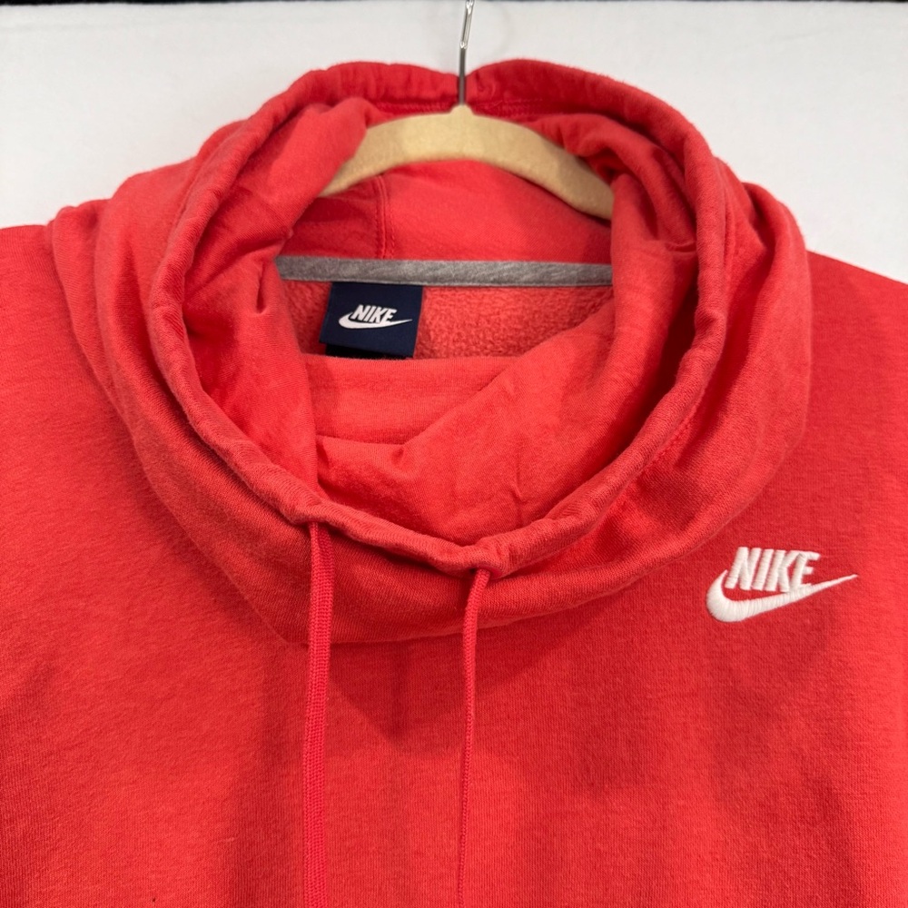 Nike Coral Red Sweatshirt Women's Pullover Training Hoodie Large - Picture 5 of 7